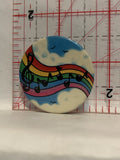 Musical Notes on a Rainbow  Button Pinback