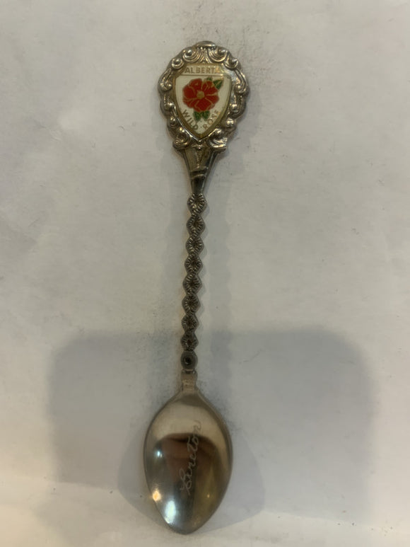 Breton Alberta Wild Rose Alberta Souvenir Spoon