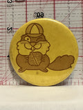Chipmunk with Walnut Button Pinback