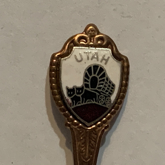 Utah Covered Wagon Oxen Collectable Souvenir Spoon BC