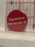 Expensive But Worth it Button Pinback