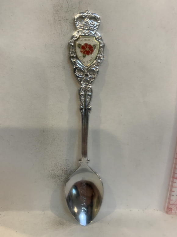 Red Deer Alberta Wild Rose Souvenir Spoon