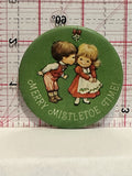 Merry Mistletoe Time  Button Pinback