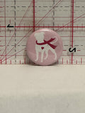 Pink Ribbon Dog Heart Button Pinback