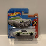 White  69 Ford Torino Talladega 4/10 HW Flames 2019 FYF15 32/250 Hot Wheels Short Card