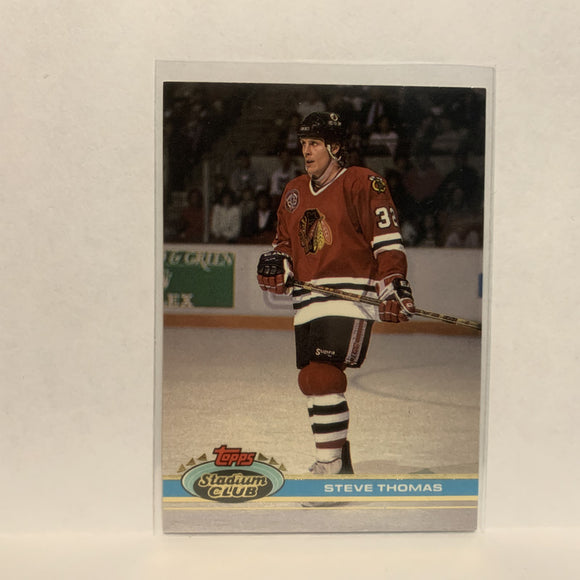 #109 Steve Thomas Chicago Blackhawks 1991-92 Topps Stadium Club Hockey Card LL