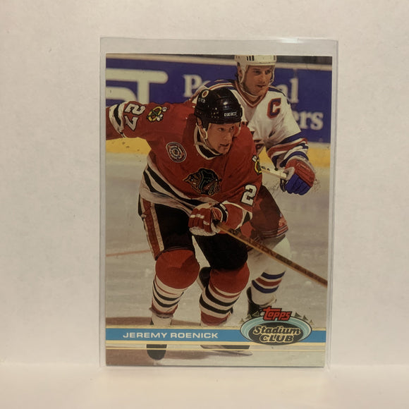 #46 Jeremy Roenick Chicago Blackhawks 1991-92 Topps Stadium Club Hockey Card LL