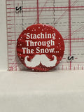 Staching through the Snow  Button Pinback