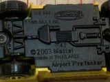 Yellow Airport Fire Tanker 2003 Matchbox Loose Diecast Car