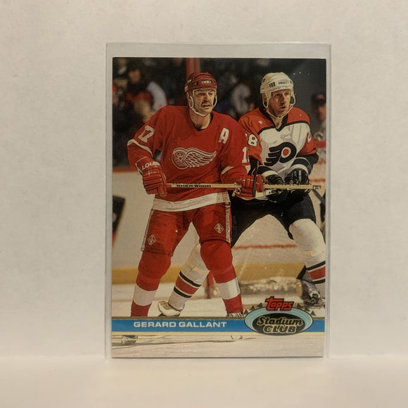 #165 Gerard Gallant Detroit Red Wings 1991-92 Topps Stadium Club Hockey Card LN