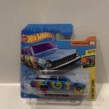 Blue 64 Chevy Nova Wagon 10/10 HW Art Cars 2019 FYC28 188/250 Hot Wheels Short Card