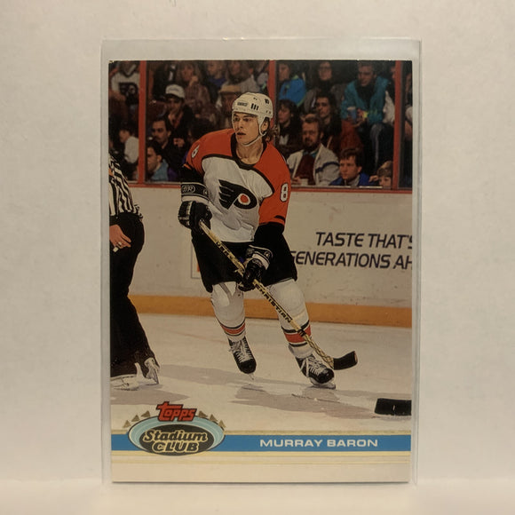 #334 Murray Baron Philadelphia Flyers 1991-92 Topps Stadium Club Hockey Card LN