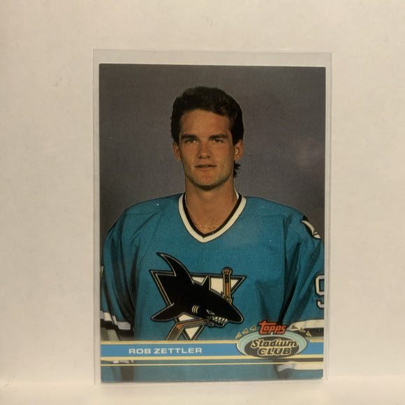 #194 Rob Zettler San Jose Sharks 1991-92 Topps Stadium Club Hockey Card LO
