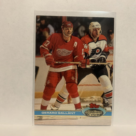 #165 Gerard Gallant Detroit Red Wings 1991-92 Topps Stadium Club Hockey Card LO