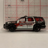 Black White '07 Chevy Tahoe Highway Patrol Hot Wheels Diecast Car GE