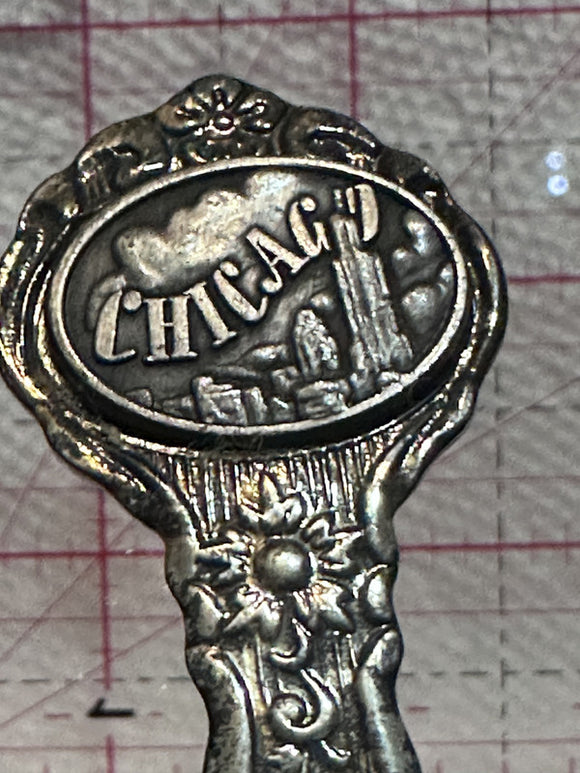 Chicago City Illinois Silver Plated  Souvenir Spoon
