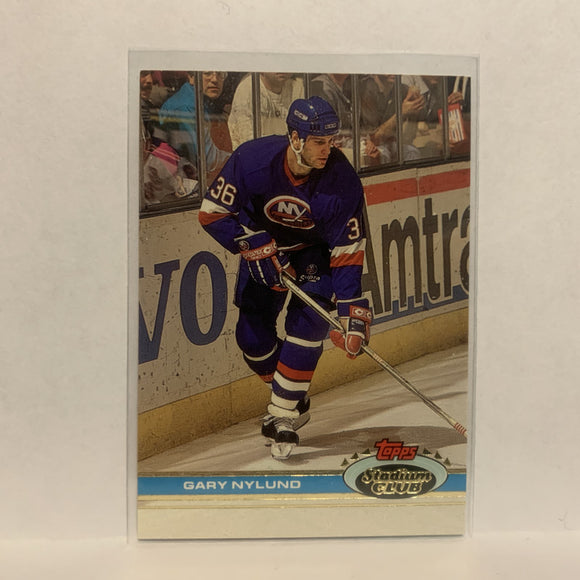 #163 Gary Nylund New York Islanders 1991-92 Topps Stadium Club Hockey Card LO