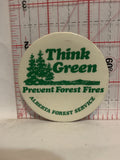 Think Green Alberta Forest Service Button Pinback
