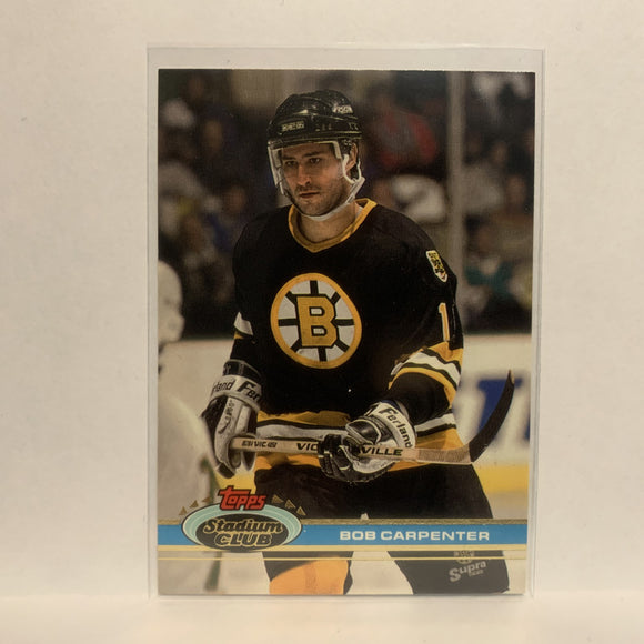 #161 Bob Carpenter Boston Bruins 1991-92 Topps Stadium Club Hockey Card LO