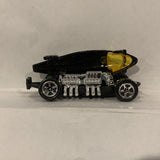 Black White Skunk Racing Lakester ©1997 Hot Wheels Diecast Car GE