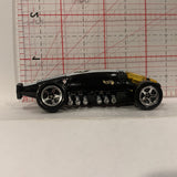 Black White Skunk Racing Lakester ©1997 Hot Wheels Diecast Car GE