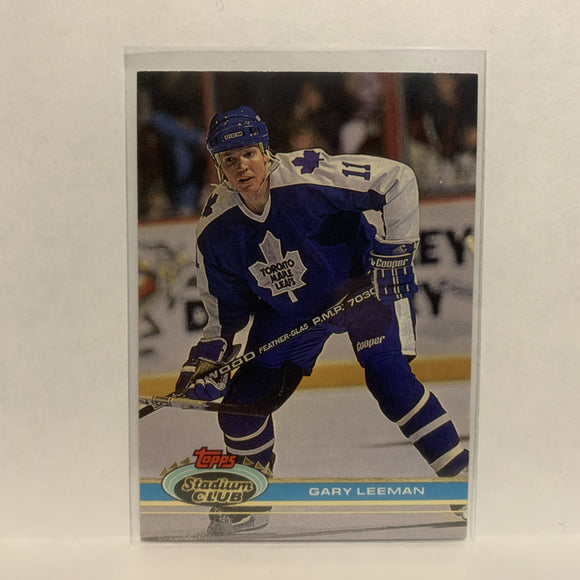 #158 Gary Leeman Toronto Maple Leafs 1991-92 Topps Stadium Club Hockey Card LO