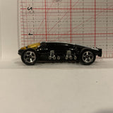 Black White Skunk Racing Lakester ©1997 Hot Wheels Diecast Car GE