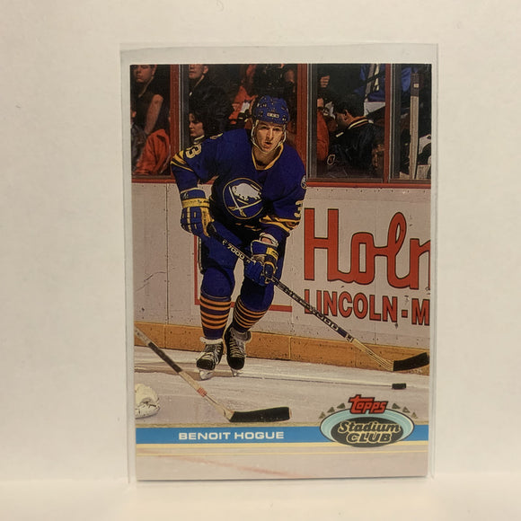 #157 Benoit Hogue Buffalo Sabres 1991-92 Topps Stadium Club Hockey Card LO