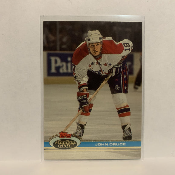 #331 John Druce Washington Capitals 1991-92 Topps Stadium Club Hockey Card LO