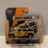 Yellow Captain Beach Patrol Hummer H2 SUV Concept 8/20 MBX Construction FHJ96 43/125 Matchbox Short Card