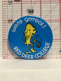 We're Grrreat Lion Mascot Red Deer College Button Pinback