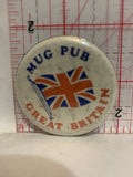Mug Pub Great Britain Flag Button Pinback