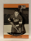 #652 Alex Delvecchio Career Point Leader Detroit Red Wings 1990-91 Proset Hockey Card