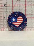American Flag Heart and Stars Button Pinback