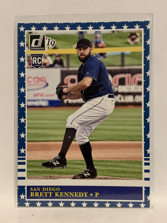 #247 Brett Kennedy Rookie Indendance Day San Diego Padres 2019 Donruss Baseball Card
