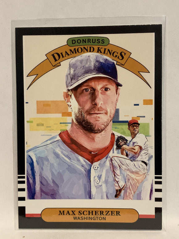 #17 Max Scherzer Diamond Kings Washington Nationals 2019 Donruss Baseball Card