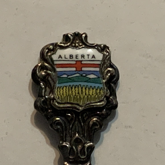 Banff AlbertaWild Rose Crest Emblem Collectable Souvenir Spoon BH