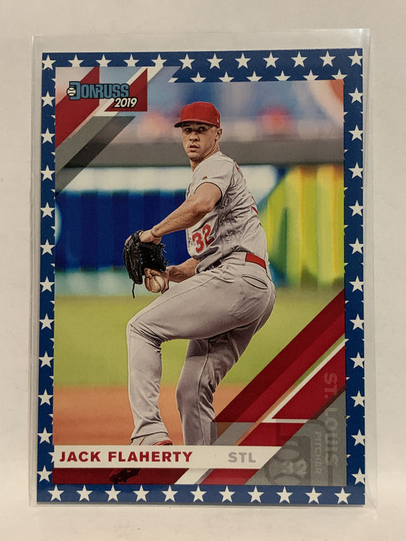 #176 Jack Flaherty Independence Day St Louis Cardinals 2019 Donruss Baseball Card