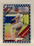 #176 Jack Flaherty Independence Day St Louis Cardinals 2019 Donruss Baseball Card