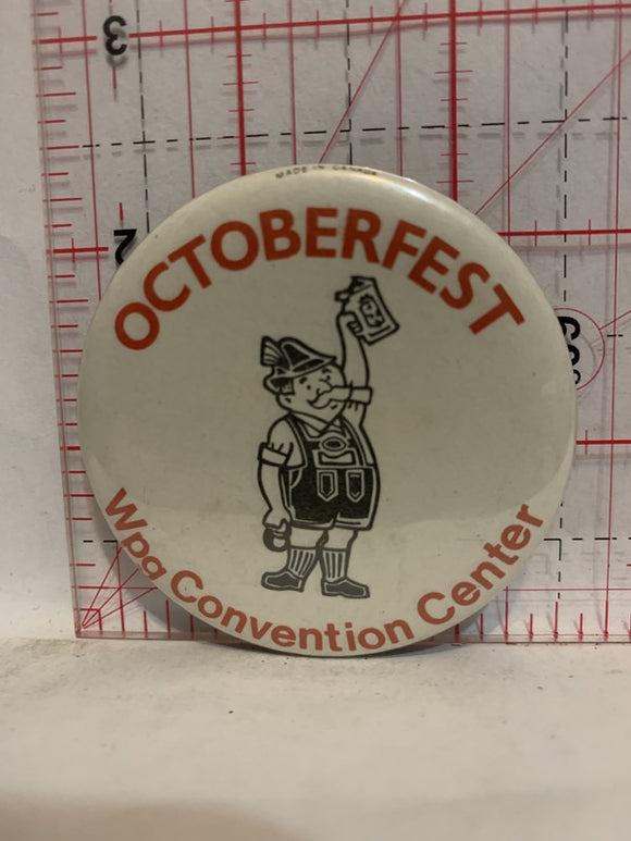 Octoberfest Wpq Convention Center Mascot Button Pinback