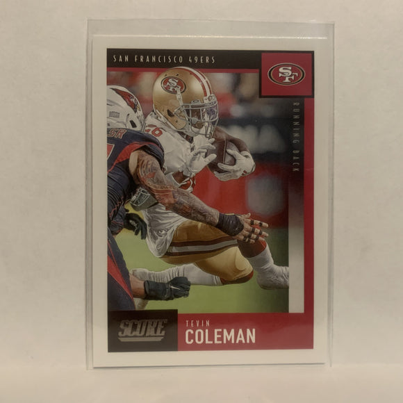 #313 Tevin Coleman San Francisco 49ers 2020 Score Football Card LR