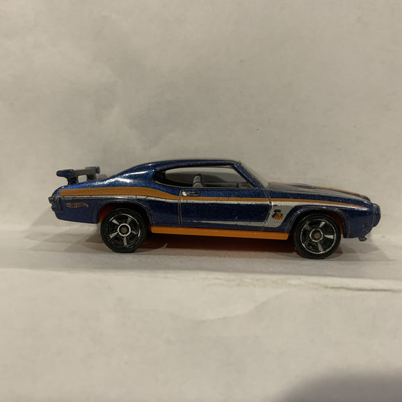 Blue '70 Pontiac GTO Judge ©2010 Hot Wheels Diecast Car GH