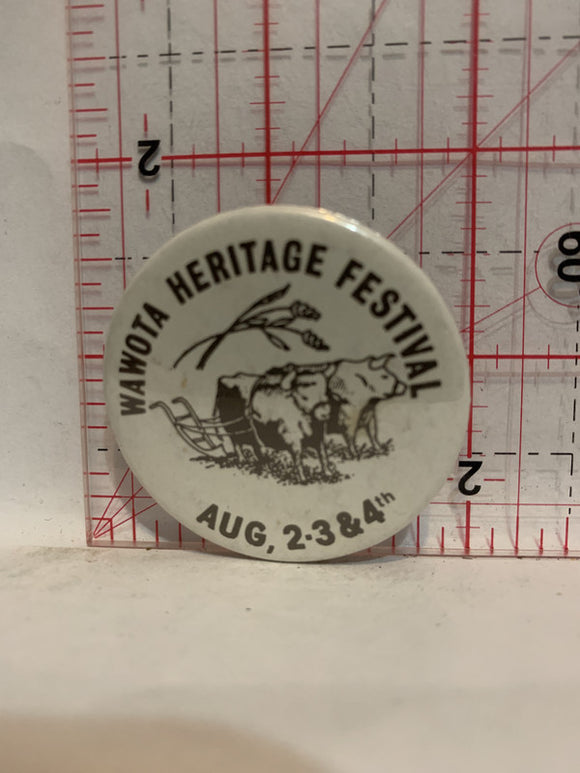 Wawota Heritage Festival August Button Pinback