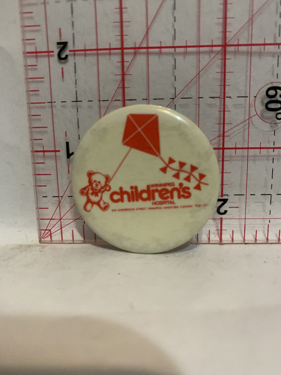 Winnipeg Children's Hospital Teddy Bear Kite Button Pinback