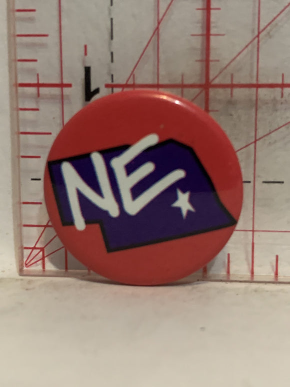 NE Nebraska State Button Pinback