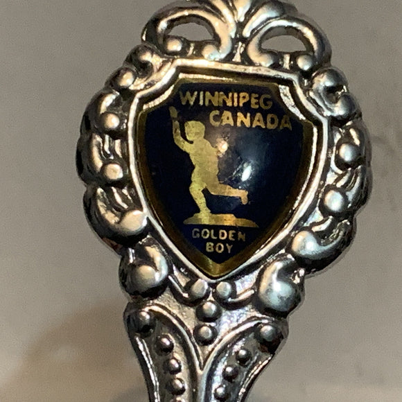 Winnipeg Canada Golden Boy Collectable Souvenir Spoon BJ