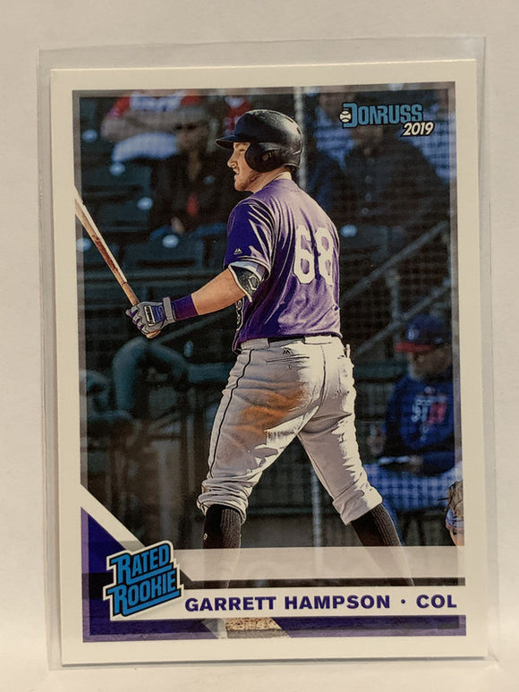 #38 Garrett Hampson Rated Rookie Colorado Rockies 2019 Donruss Baseball Card