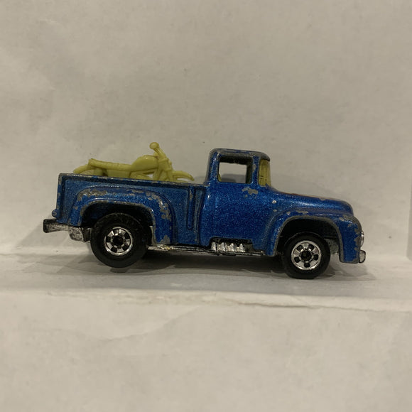 Blue Ford Pick Up Motorcycles ©1973 Hot Wheels Diecast Car GH