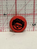 Red Boy Face Drawing Button Pinback