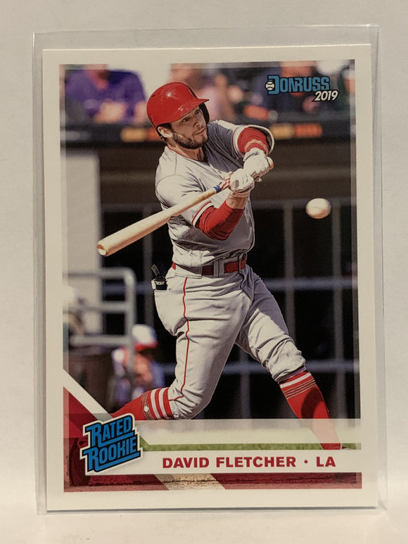 #36 David Fletcher Rated Rookie Los Angeles Angels 2019 Donruss Baseball Card